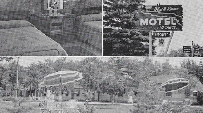 Black River Motel - Old Postcard View